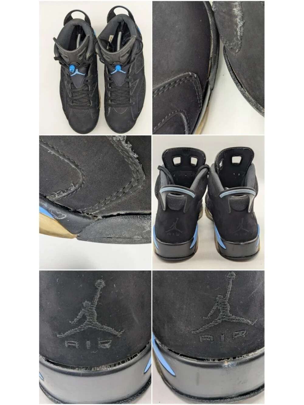Air Jordan 6 Retro UNC Mens Size 12 Black Blue 384664-006 Sneakers 2017 Tar Heel